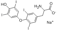 rac-(R*)-α-アミノ-4-(4-ヒドロキシ-3,5-ジヨードフェノキシ)-3,5-ジヨードベンゼンプロパン酸ナトリウム 化学構造式