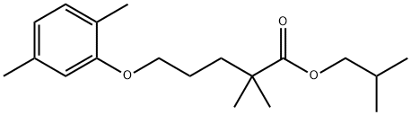 Isobutyl 2,2-dimethyl-5-(2,5-xylyloxy)valerate Struktur