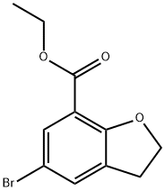 7-Benzofurancarboxylic acid, 5-broMo-2,3-dihydro-, ethyl ester 结构式