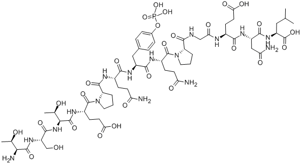 H-THR-SER-THR-GLU-PRO-GLN-TYR(PO3H2)-GLN-PRO-GLY-GLU-ASN-LEU-OH Structure