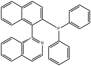 (R)-(+)-1-(2-ジフェニルホスフィノ-1-ナフチル)イソキノリン 化学構造式
