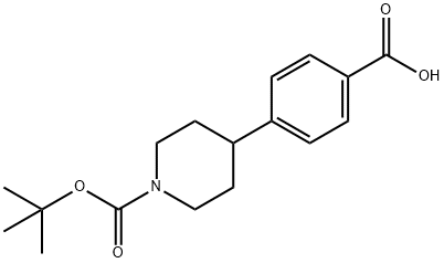 1-N-BOC-4-(4'-カルボキシフェニル)ピペリジン 化学構造式