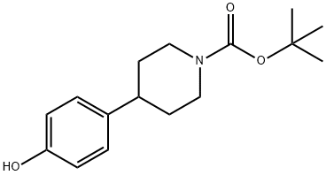 1-BOC-4-P-ヒドロキシフェニルピペリジン 化学構造式