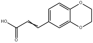 (2E)-3-(2,3-ジヒドロ-1,4-ベンゾジオキシン-6-イル)アクリル酸 化学構造式