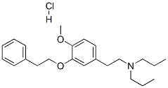 N,N-dipropyl-2-(4-methoxy-3-(2-phenylethoxy)phenyl)ethylamine monohydrochloride Struktur