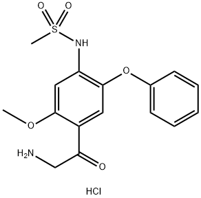 2-氨基-1-(2-甲氧基-4-甲磺酰胺基-5-苯氧基苯基)乙酮盐酸盐, 149436-41-9, 结构式