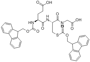 N-[S-[(9H-芴-9-基甲氧基)羰基]-N-[N-[(9H-芴-9-基甲氧基)羰基]-L-GAMMA-谷氨酰]-L-半胱氨酰]甘氨酸,149438-56-2,结构式