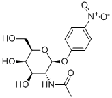 4-ニトロフェニル2-(アセチルアミノ)-2-デオキシ-β-D-ガラクトピラノシド 化学構造式
