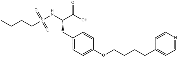 N-丁磺酰基-(4-(4-吡啶基)丁基)-L-酪氨酸, 149490-61-9, 结构式