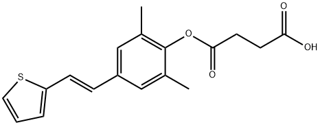 4-[2,6-dimethyl-4-[(E)-2-thiophen-2-ylethenyl]phenoxy]-4-oxo-butanoic acid, 149539-02-6, 结构式