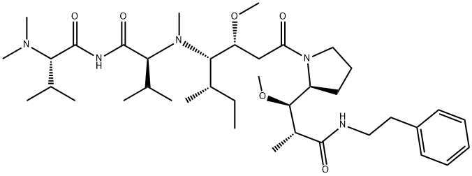 (2S)-2-[[(2S)-2-dimethylamino-3-methyl-butanoyl]amino]-N-[(3R,4S,5S)-3 -methoxy-1-[(3R)-3-[(1R,2R)-1-methoxy-2-(phenethylcarbamoyl)propyl]pyr rolidin-1-yl]-5-methyl-1-oxo-heptan-4-yl]-N,3-dimethyl-butanamide Structure