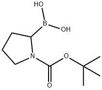 2-Borono-1-pyrrolidinecarboxylicacid1-(1,1-dimethylethyl)ester Struktur