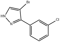 4-ブロモ-3-(3-クロロフェニル)-1H-ピラゾール 化学構造式