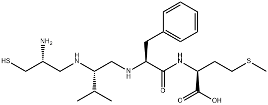 N-[(2S)-((2R)-2-氨基-3-巯基丙基氨基)-3-甲基丁基]-L-苯丙氨酰-L-蛋氨酸 结构式