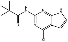 N-(4-クロロ-7H-ピロロ[2,3-D]ピリミジン-2-イル)-2,2-ジメチルプロピオンアミド 化学構造式