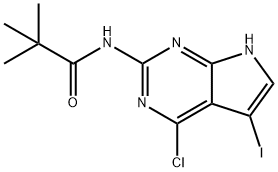 Propanamide, N-(4-chloro-5-iodo-7H-pyrrolo[2,3-d]pyrimidin-2-yl)-2,2-dimethyl- Structure