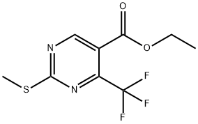 ethyl 2-(methylsulfanyl)-4-(trifluoromethyl)pyrimidine-5-carboxylate Struktur