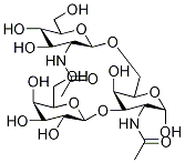 2-Acetamido-6-O-(2-acetamido-2-deoxy-β-D-glucopyranosyl)-3-O-(β-D-galactopyranosyl)-2-deoxy-α-D-galactopyranose Struktur