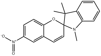 螺[1,3,3-三甲基吲哚-(6'-硝基苯并二氢吡喃)] 结构式