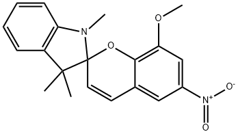 1',3'-ジヒドロ-1',3',3'-トリメチル-6-ニトロ-8-メトキシスピロ[2H-1-ベンゾピラン-2,2'-[2H]インドール] 化学構造式