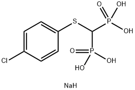(4-氯苯硫基)甲叉二膦酸二钠 结构式