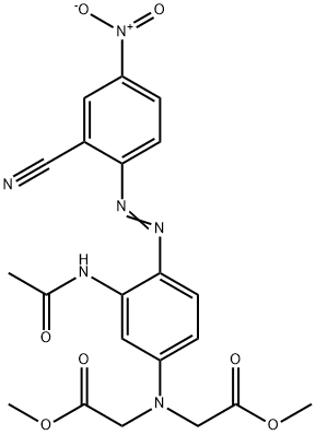 Glycine, N-3-(acetylamino)-4-(2-cyano-4-nitrophenyl)azophenyl-N-(2-methoxy-2-oxoethyl)-, methyl ester 结构式