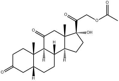 21-アセチルオキシ-17-ヒドロキシ-5β-プレグナン-3,11,20-トリオン 化学構造式