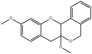 5,6a,7,12a-Tetrahydro-6a,10-dimethoxy[2]benzopyrano[4,3-b][1]benzopyran Structure