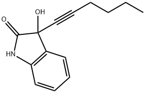 3-(1-hexynyl)-3-hydroxy-2-indolinone 结构式
