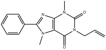 1-アリル-3,7-ジメチル-8-フェニルキサンチン 化学構造式