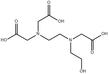 N-(2-ヒドロキシエチル)エチレンジアミン-N,N',N'-三酢酸 化学構造式
