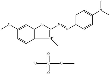 2-[[4-(ジメチルアミノ)フェニル]アゾ]-6-メトキシ-3-メチルベンゾチアゾール-3-イウム·メチルスルファート 化学構造式