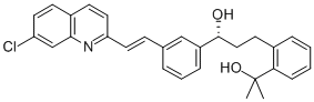 2-[3-(R)-[3-(2-(7-クロロ-2-キノリニル)エテニル)フェニル]-3-ヒドロキシプロピル]フェニル-2-プロパノール 化学構造式