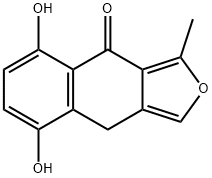 5,8-dihydroxy-3-methyl-4-(9H)-naphtho(2,3-c)furanone Struktur