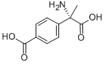(+)-Α-メチル-4-カルボキシフェニルグリシン 化学構造式