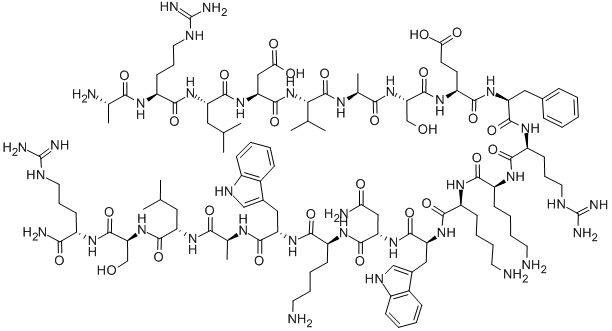 H-ALA-ARG-LEU-ASP-VAL-ALA-SER-GLU-PHE-ARG-LYS-LYS-TRP-ASN-LYS-TRP-ALA-LEU-SER-ARG-NH2 Struktur