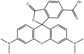 3',6'-ビス(ジメチルアミノ)-3-オキソ-3H-スピロ[2-ベンゾフラン-1,9'-キサンテン]-6-カルボン酸 化学構造式