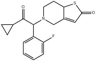 5-[2-Cyclopropyl-1-(2-fluorophenyl)-2-oxoethyl]-5,6,7,7a-tetrahydrothieno[3,2-c]pyridin-2(4H)-one Struktur