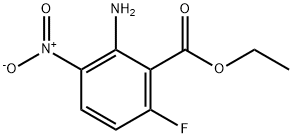 2‐アミノ‐6‐フルオロ‐3‐ニトロ安息香酸エチル 化学構造式