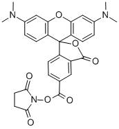 5(6)-Carboxytetramethylrhodamine succinimidyl ester Structure