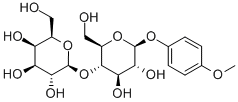 4-Methoxyphenyl 4-O-(beta-D-Galactopyranosyl)-beta-D-glucopyranoside Struktur