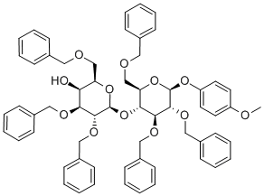 4-Methoxyphenyl 4-O-(2,3,6-Tri-O-benzyl-beta-D-galactopyranosyl)-2,3,6-tri-O-benzyl-beta-D-glucopyranoside Structure