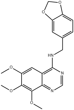 4-((3,4-(methylenedioxy)benzyl)amino)-6,7,8-trimethoxyquinazoline Structure