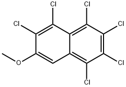 1,2,3,4,5,6-ヘキサクロロ-7-メトキシナフタレン 化学構造式