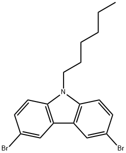 3,6-DibroMo-9-hexyl-9H-carbazole Struktur