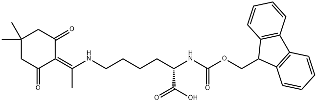 FMOC-D-LYS(DDE)-OH 化学構造式