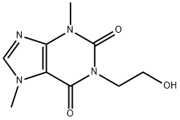 3,7-ジヒドロ-1-(2-ヒドロキシエチル)-3,7-ジメチル-1H-プリン-2,6-ジオン 化学構造式