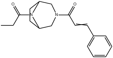 3-(3-Phenylacryloyl)-8-propionyl-3,8-diazabicyclo[3.2.1]octane Struktur