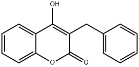 3-ベンジル-4-ヒドロキシクマリン 化学構造式