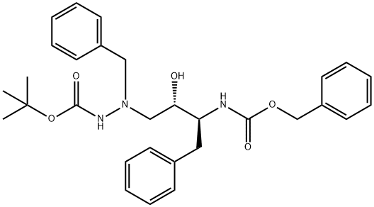 2-(t-Butyloxycarbonyl)amino-4S-hydroxy-5S-(benzyloxycarbonyl)amino-1,6 -diphenyl-2-azahexane Structure
